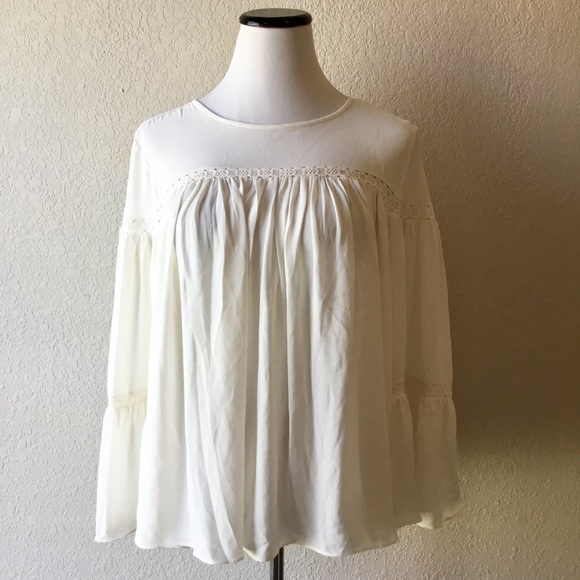 LOFT Tops - Loft cream bell sleeve boho blouse